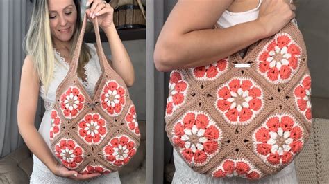 bolsa de square de crochê passo a passo